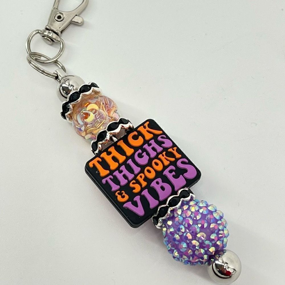 Keychain purse charm Beaded Keychain For Women, Bar Keychain, Silicone bead keyc - Picture 6 of 9